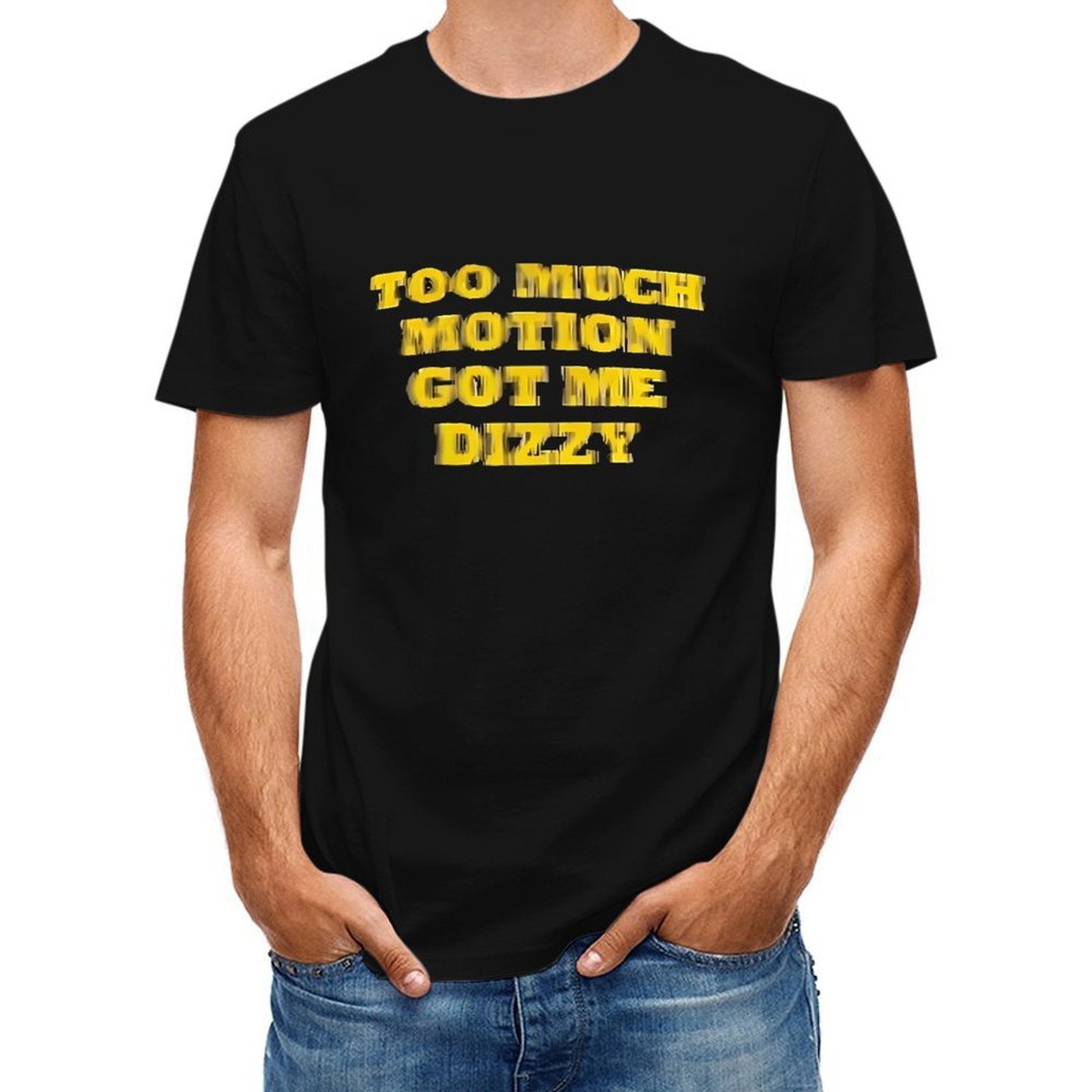 Inkmay Casual Cotton T-shirt Bold Yellow Text On Black Background Unisex T-shirtFitted Regular T-Shirt