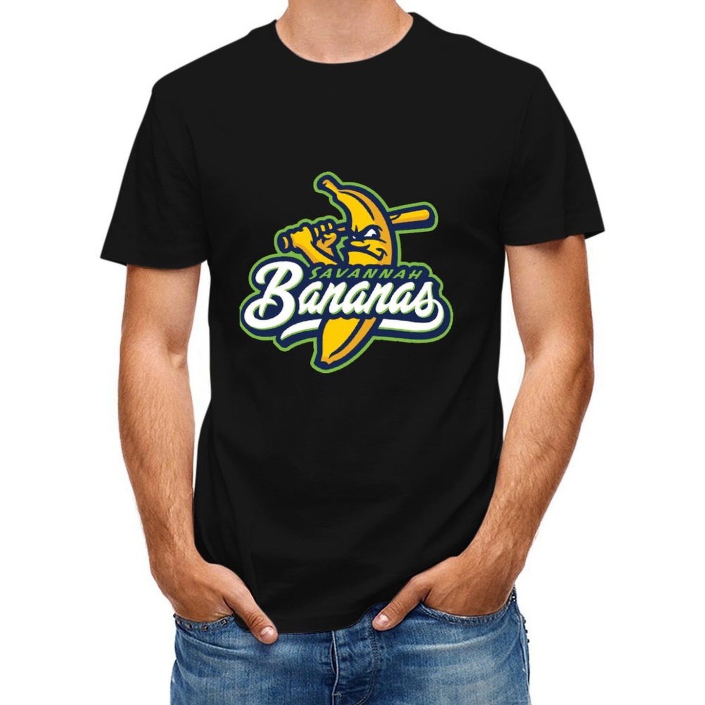 Inkmay Casual Cotton T-shirt Savannah Bananas Logo With Banana Bat Unisex T-shirtTrueComfort Neat T-Shirt
