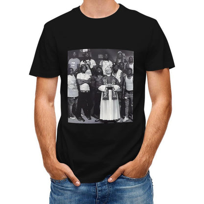 Inkmay Casual Cotton T-shirt Group Photo With Priest And Friends Unisex T-shirtComfortSeries Recycled T-Shirt