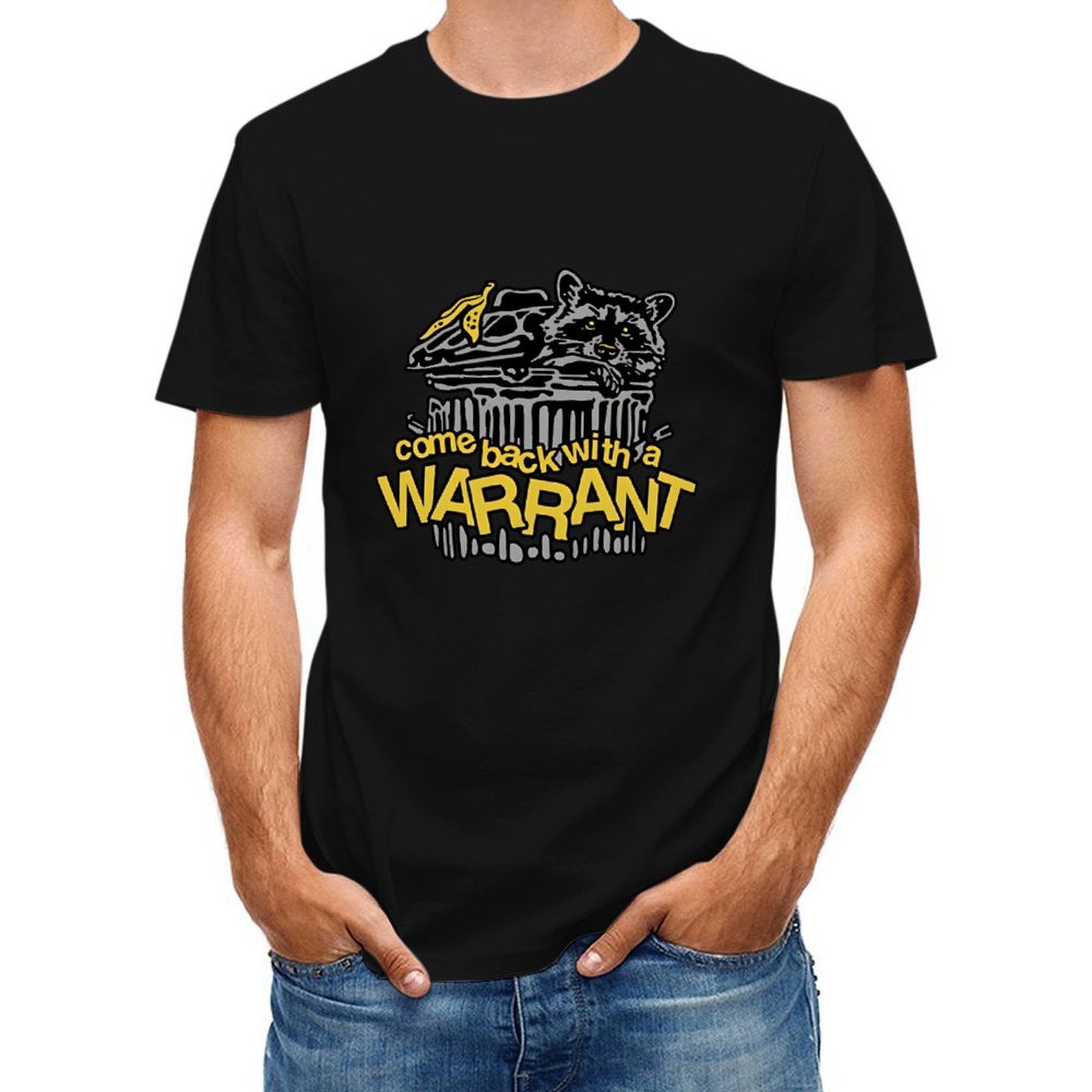 Inkmay Casual  Cotton T-shirt Come Back With A Warrant Unisex T-shirtNatural ModernFit T-Shirt