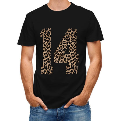 Inkmay Casual Cotton T-shirt Leopard Print Pattern On Fabric Unisex T-shirtOn-Demand Made-to-Order T-Shirt