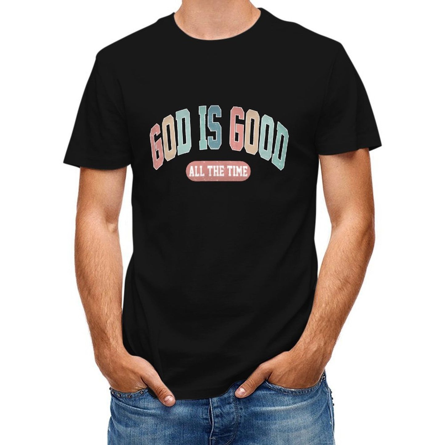 Inkmay Casual Cotton T-shirt God Is Good All The Time Unisex T-shirtHigh-Quality Unisex T-Shirt
