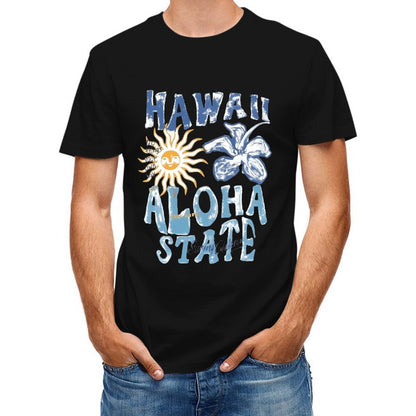 Inkmay Casual Cotton T-shirt Hawaii Aloha State Sunflower And Sunshine Unisex T-shirtActiveStyle Daily T-Shirt