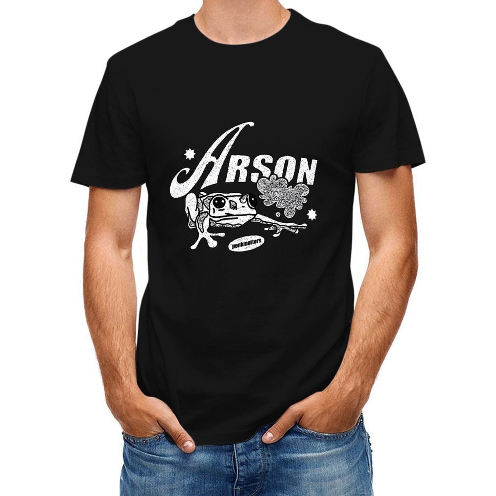 Inkmay Casual  Cotton T-shirt Arson Frog Design With Stars And Unisex T-shirtSlim Fit EverydayComfort T-Shirt