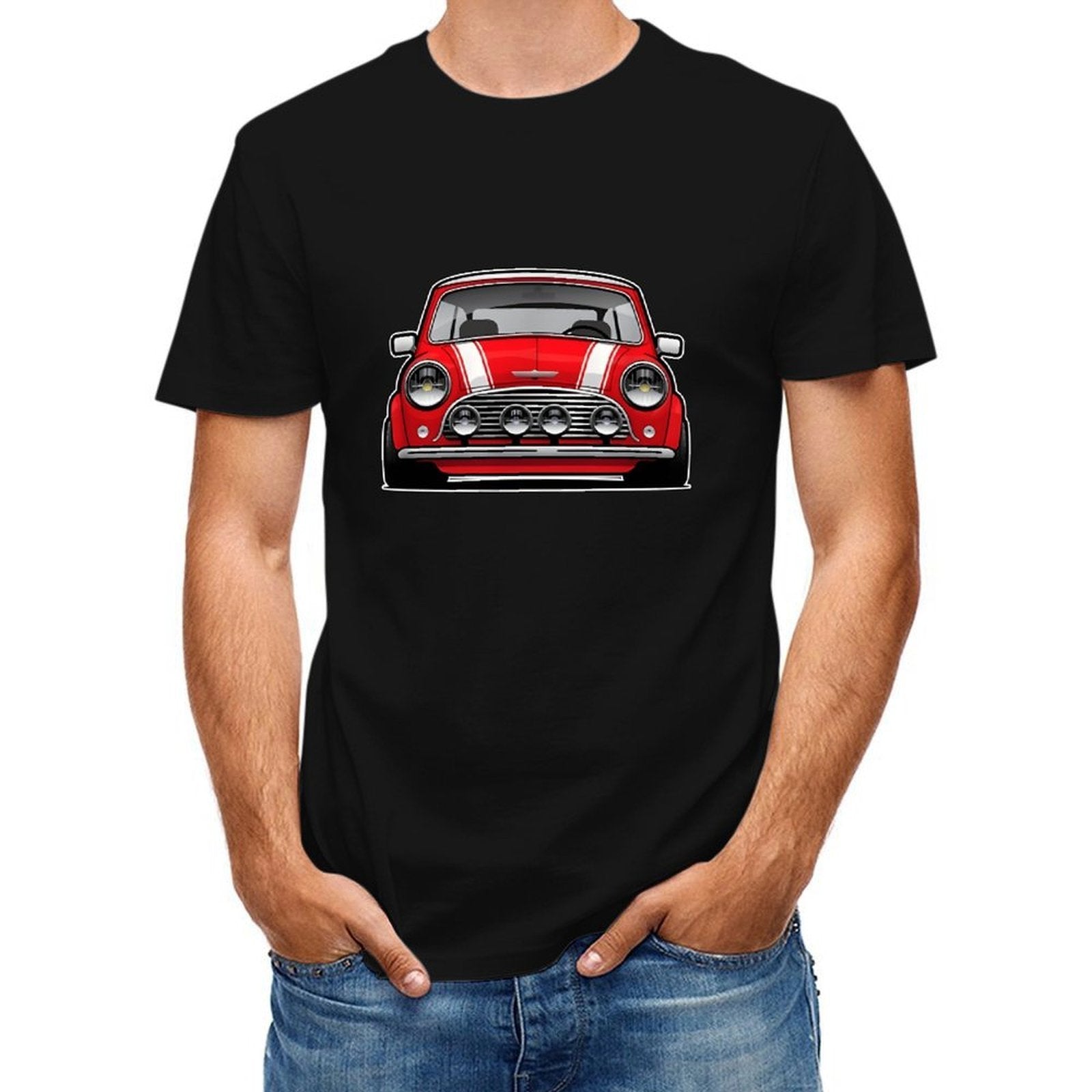 Inkmay Casual  Cotton T-shirt Woo Sunglasses With Cars And Unisex T-shirtPureStyle Original T-Shirt