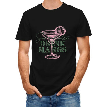 Inkmay Casual Cotton T-shirt Abstract Floral Design With Pink Elements Unisex T-shirtClassic Sharp T-Shirt
