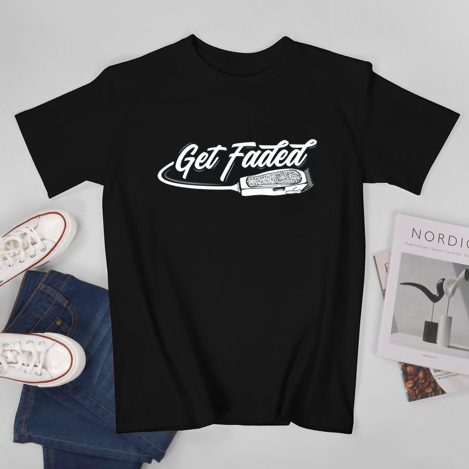 Inkmay Casual  Cotton T-shirt Get Faded Razor Blade Design Artwork Unisex T-shirtCotton Men¡¯s / Women¡¯s / Youth T-Shirt
