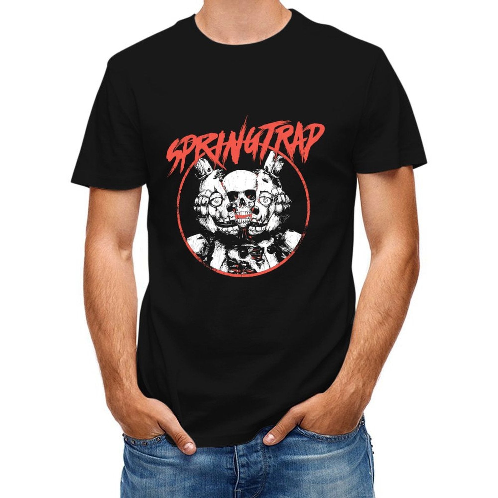 Inkmay Casual Cotton T-shirt Abstract Wolf Design On Coral Background Unisex T-shirtSmooth Feel Weekend T-Shirt