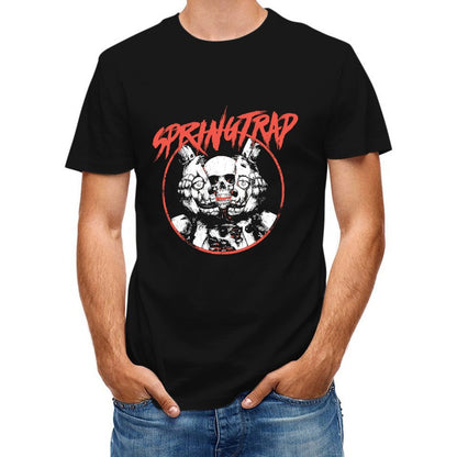 Inkmay Casual Cotton T-shirt Abstract Wolf Design On Coral Background Unisex T-shirtSmooth Feel Weekend T-Shirt