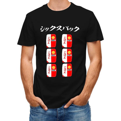Inkmay Casual Cotton T-shirt Red And White Pattern Repeated Boxes Unisex T-shirtV-Neck TrueComfort T-Shirt