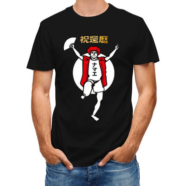 Inkmay Casual Cotton T-shirt Man In Red Jacket Dancing Joyfully Unisex T-shirtClassicSeries CoreLine T-Shirt