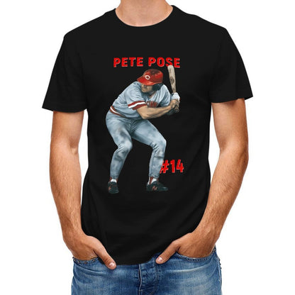 Inkmay Casual Cotton T-shirt Baseball Player In Gray Uniform Holding Unisex T-shirtIndoor Relaxed Fit T-Shirt