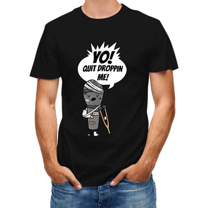 Inkmay Casual Cotton T-shirt Injured Microphone With Bandages And Unisex T-shirtSmoothWear Relaxed T-Shirt