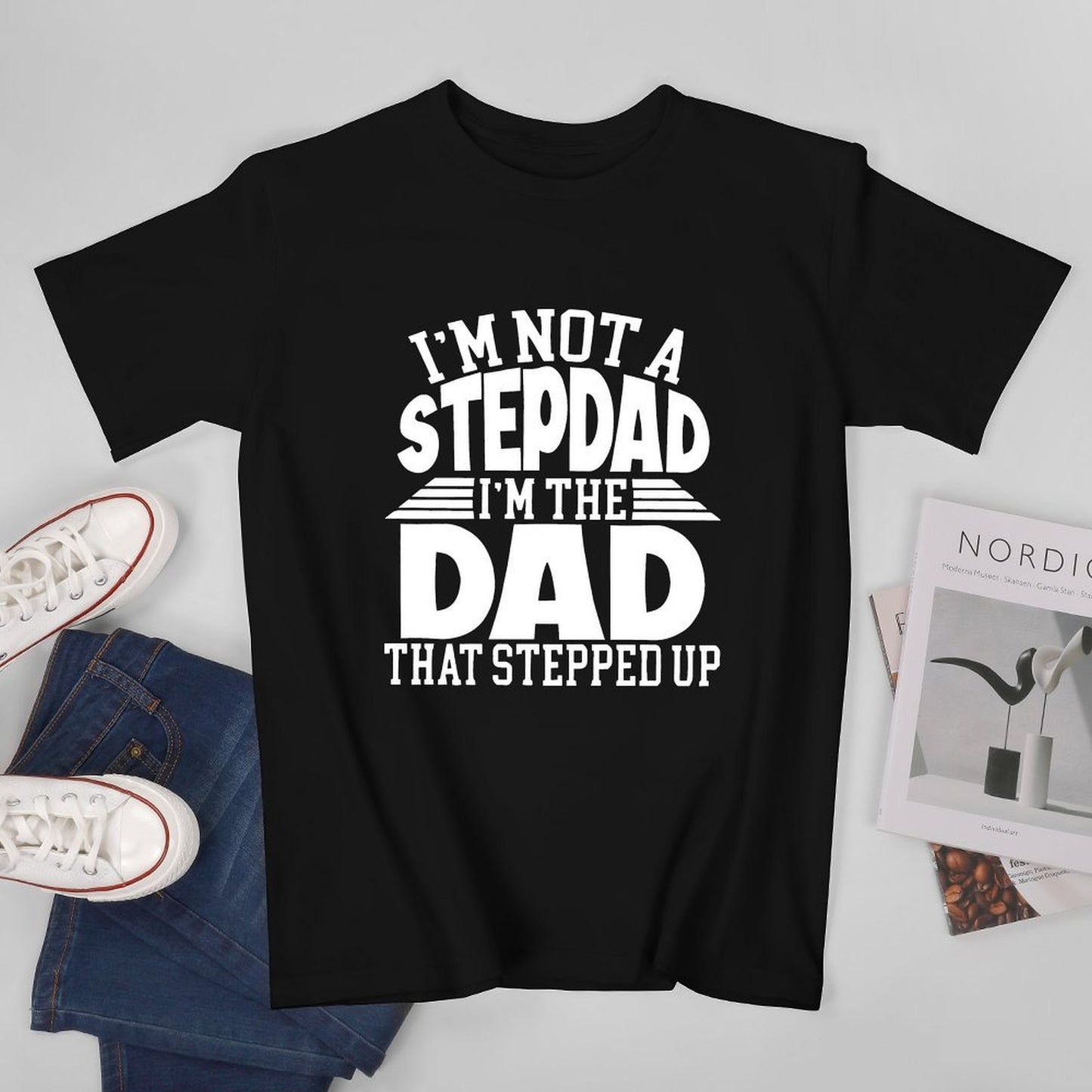 Inkmay Casual  Cotton T-shirt Worlds Best Dad Pattern Print Design Unisex T-shirtVintage SmoothWear T-Shirt