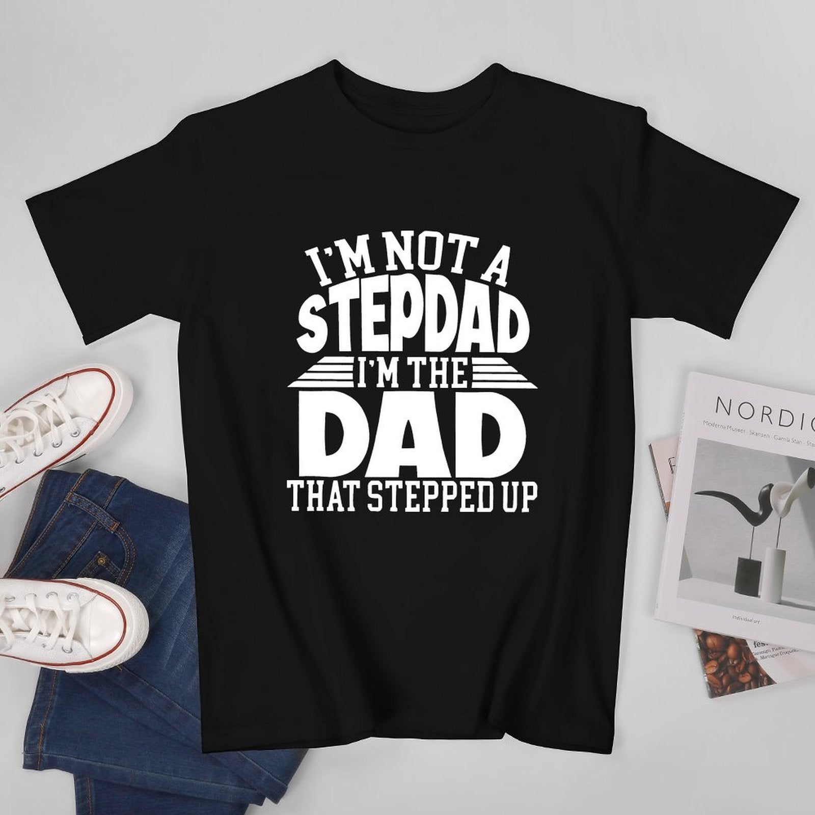 Inkmay Casual  Cotton T-shirt Worlds Best Dad Pattern Print Design Unisex T-shirtVintage SmoothWear T-Shirt