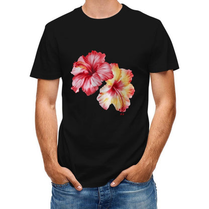 Inkmay Casual Cotton T-shirt Vibrant Floral Design With Bold Colors Unisex T-shirtSharp ClassicLine T-Shirt