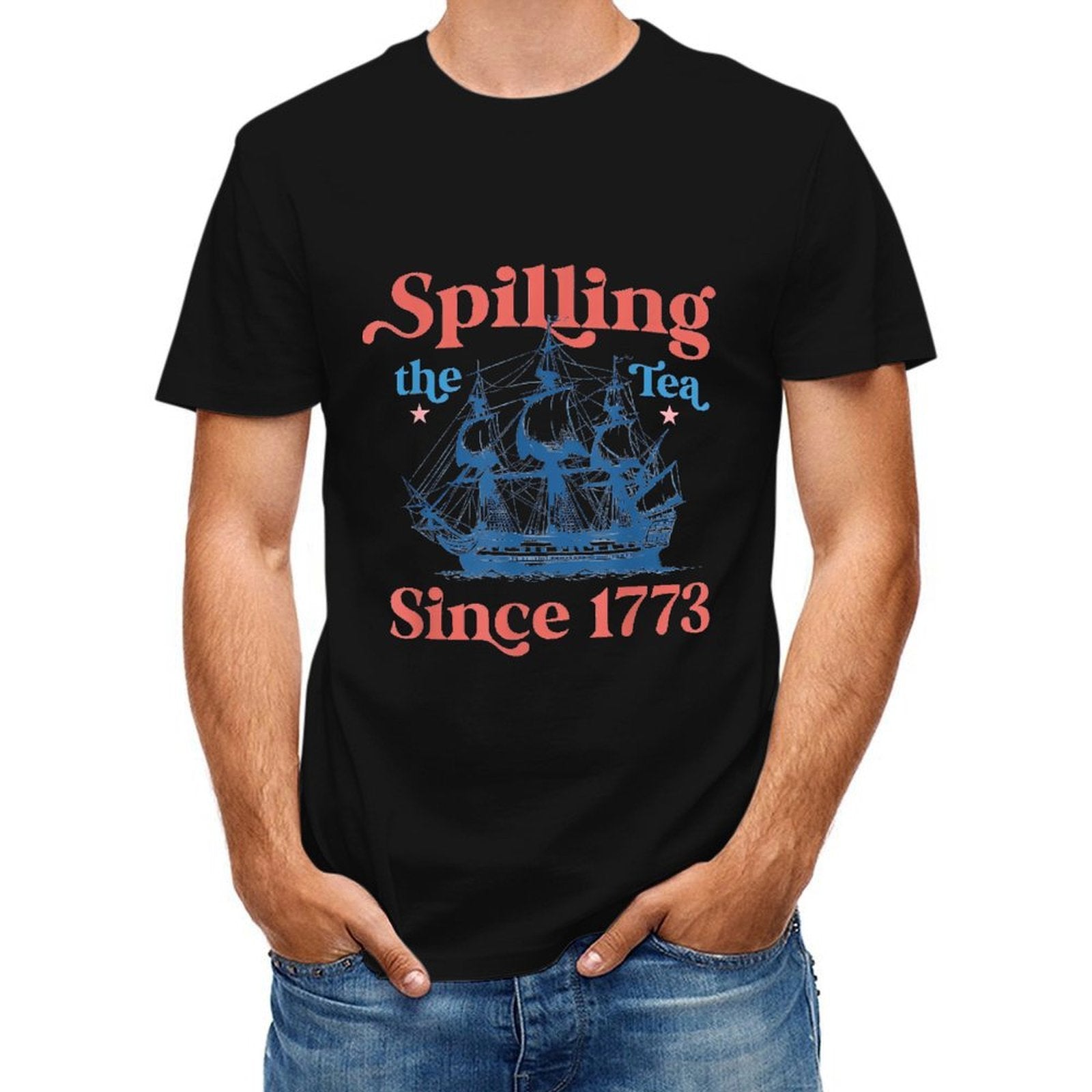 Inkmay Casual  Cotton T-shirt Spilling The Tea Since Seventeen Unisex T-shirtEssentialFit Fundraising T-Shirt