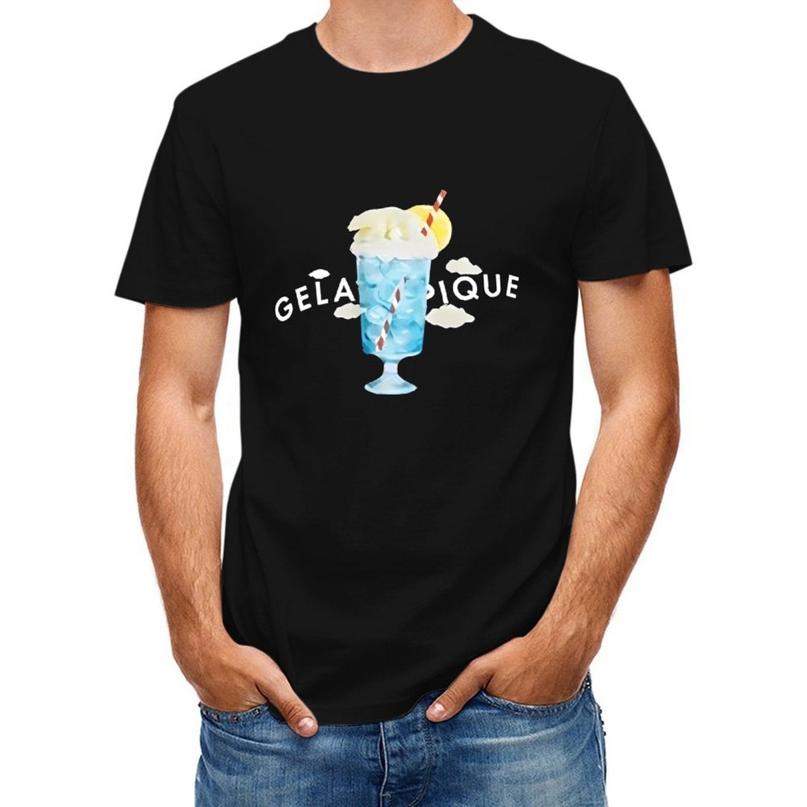 Inkmay Casual Cotton T-shirt Blue Ice Cream With Lemon Slice Unisex T-shirtFundraising Men¡¯s / Women¡¯s / Youth T-Shirt