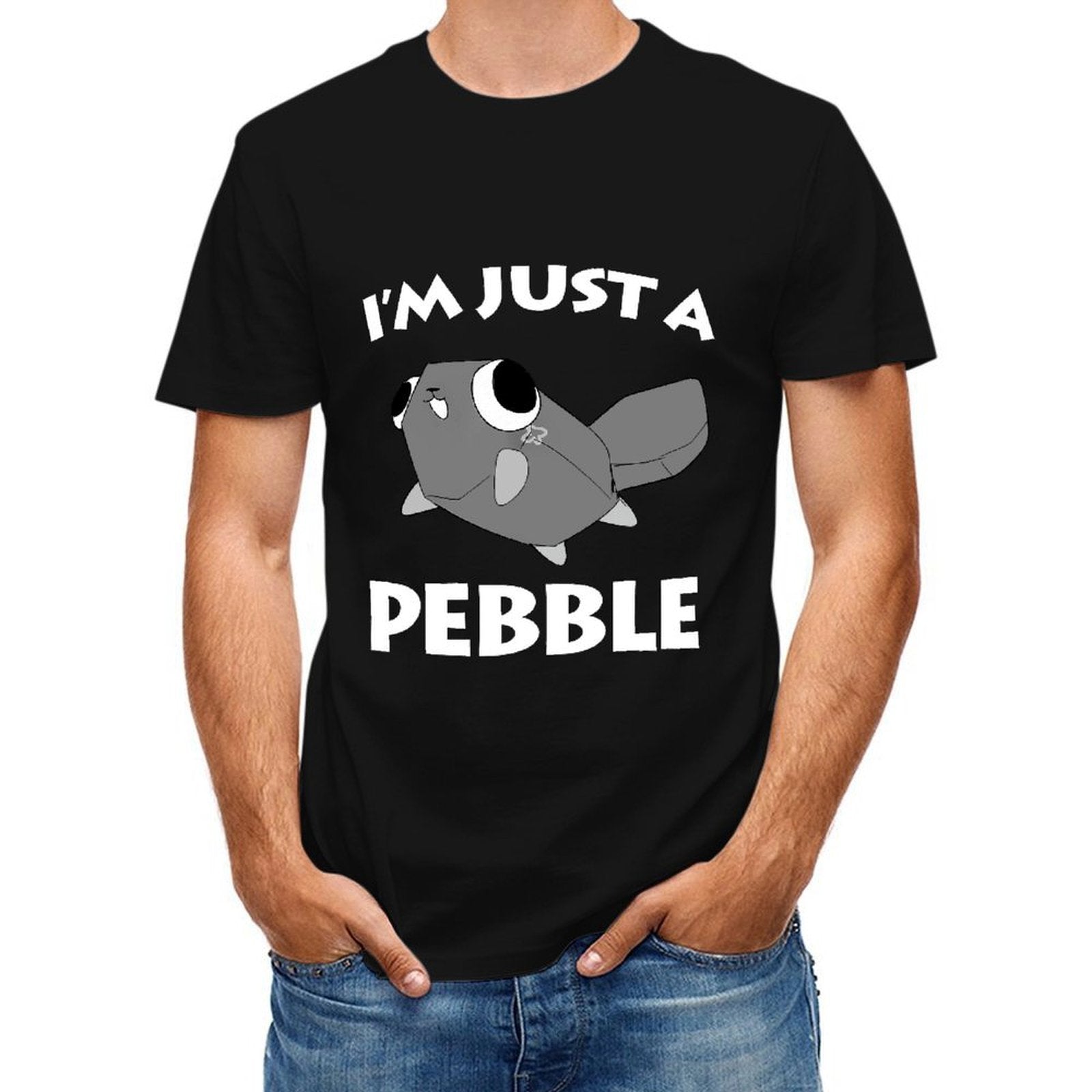 Inkmay Casual Cotton T-shirt Gray Whale With Crescent Moon Design Unisex T-shirtSolid ClassicSeries T-Shirt