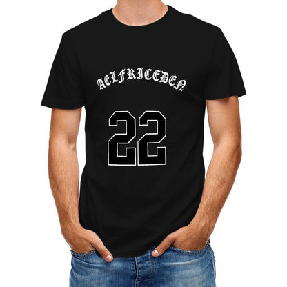 Inkmay Casual Cotton T-shirt Bold Black Number Twenty Two Print Unisex T-shirtEco-Conscious Heritage T-Shirt