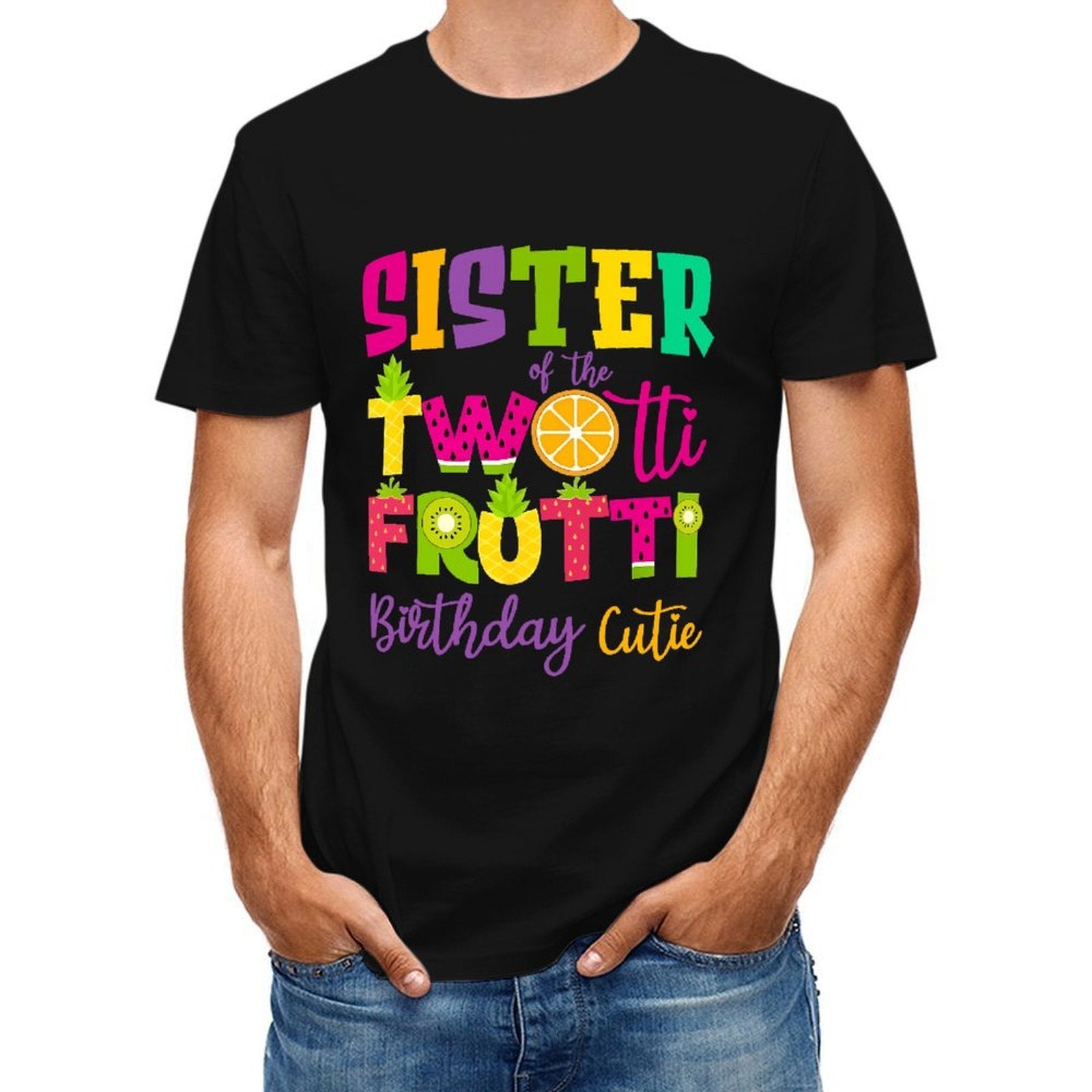 Inkmay Casual Cotton T-shirt Twot Fruitti Colorful Fruit Pattern Design Unisex T-shirtYearRound Classic Fit T-Shirt