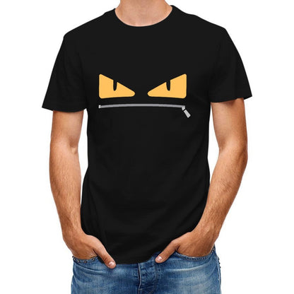 Inkmay Casual Cotton T-shirt Abstract Yellow And Black Design Unisex T-shirtEverydayFit Indoor T-Shirt