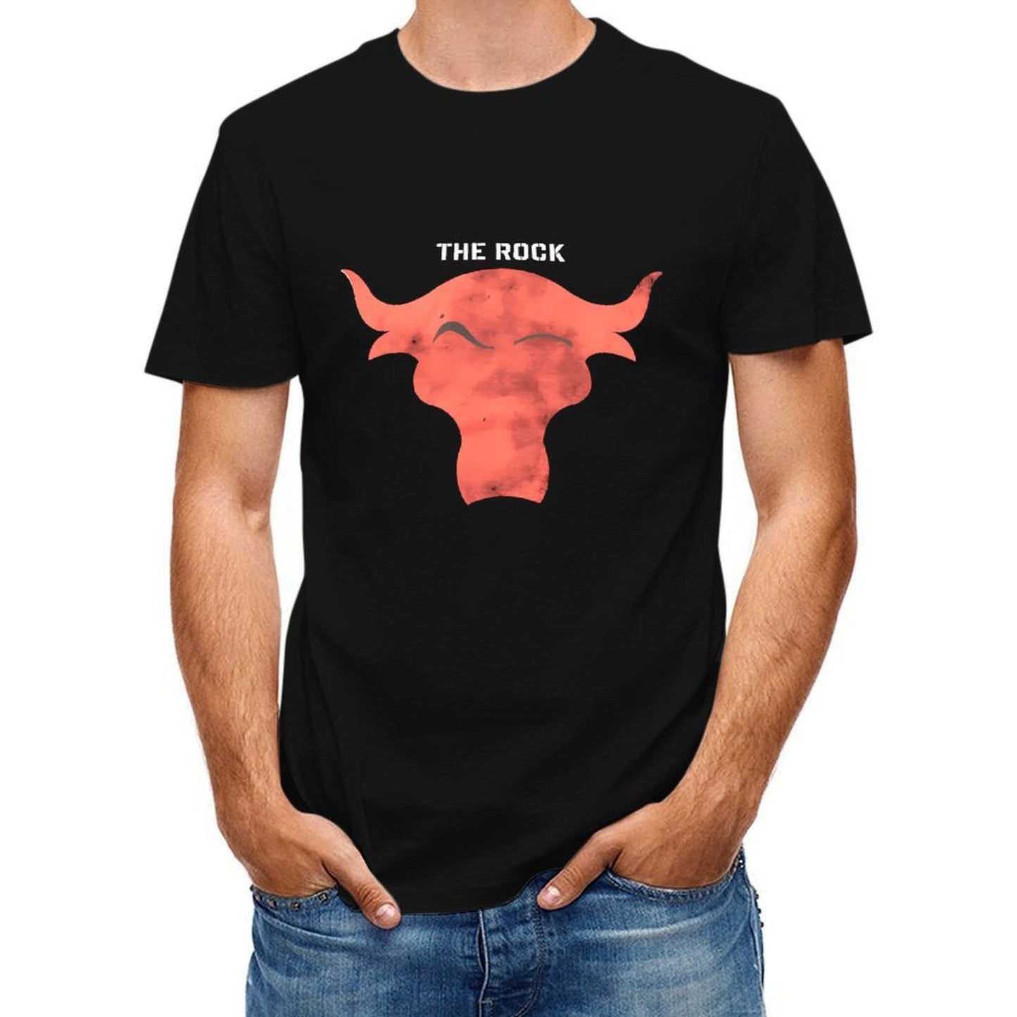 Inkmay Casual Cotton T-shirt Red Bull Head With Horns Unisex T-shirtComfort TrueComfort T-Shirt