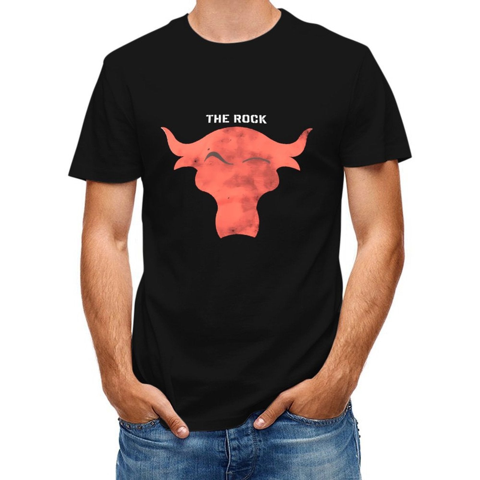 Inkmay Casual Cotton T-shirt Red Bull Head With Horns Unisex T-shirtComfort TrueComfort T-Shirt