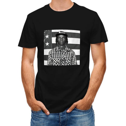 Inkmay Casual Cotton T-shirt Black And White Checkered Pattern Shirt Unisex T-shirt