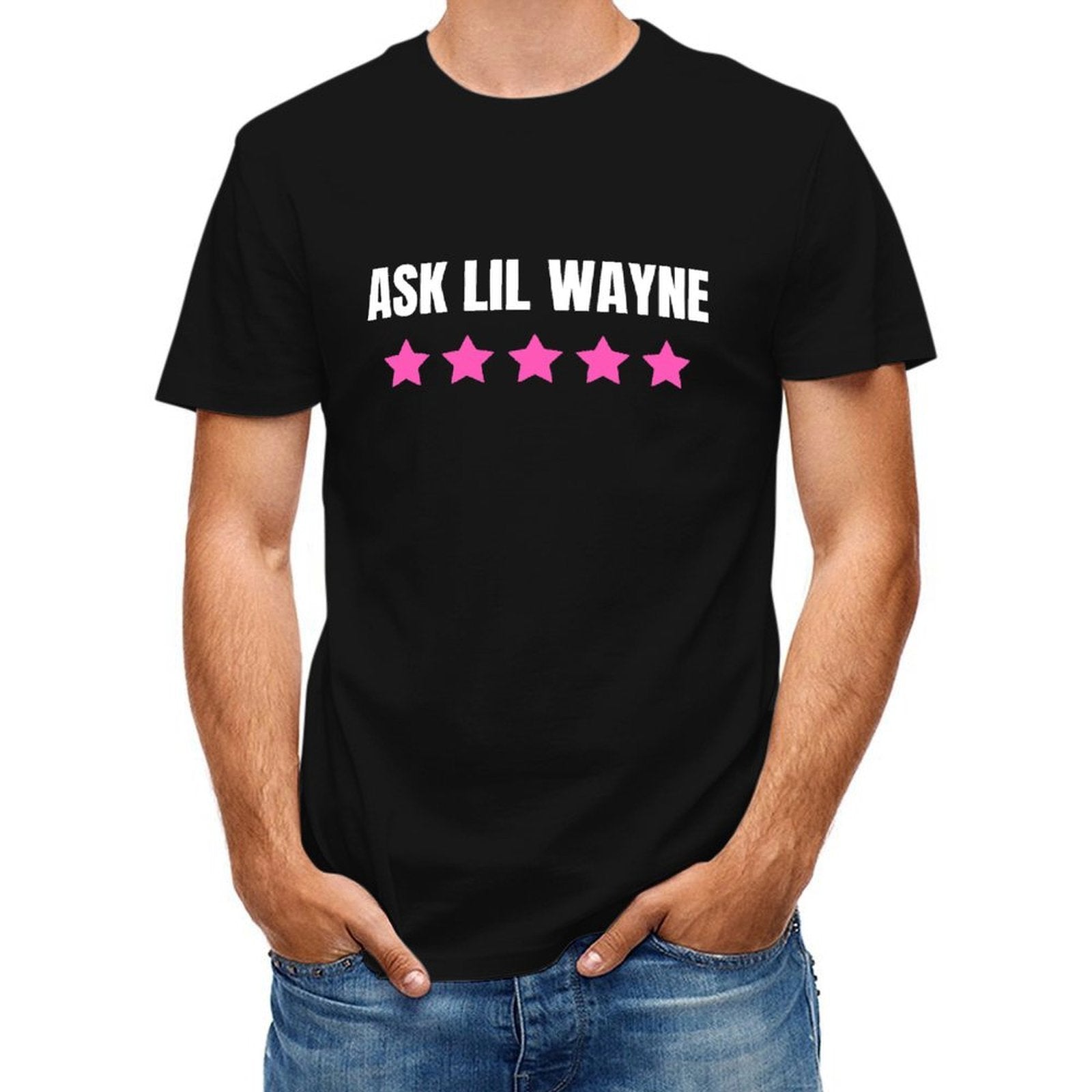 Inkmay Casual Cotton T-shirt Pink Wavy Line On White Background Unisex T-shirtPromotional Crew Neck T-Shirt