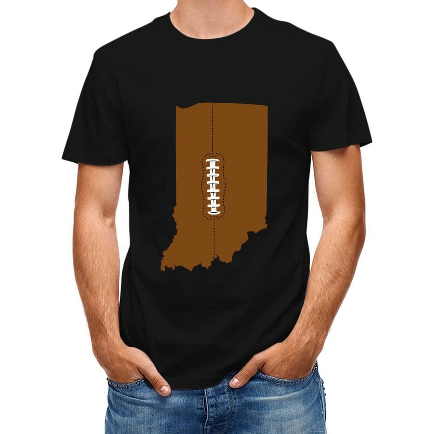 Inkmay Casual  Cotton T-shirt Football Design With White Laces Unisex T-shirtSoftLine Neat T-Shirt
