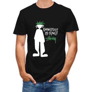 Inkmay Casual Cotton T-shirt Green Abstract Shapes On White Background Unisex T-shirtEverydayTee Eco-Conscious T-Shirt