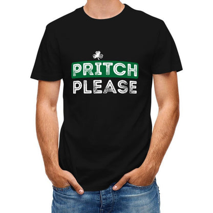 Inkmay Casual  Cotton T-shirt Green Background With White Text Pritch Unisex T-shirtWrinkle-Free TrueComfort T-Shirt