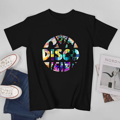 Inkmay Casual  Cotton T-shirt Colorful Disco Ball Pattern Print Design Unisex T-shirt