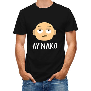 Inkmay Casual Cotton T-shirt Cartoon Face With Sad Expression Ay Unisex T-shirtWrinkle-Free StreetLine T-Shirt
