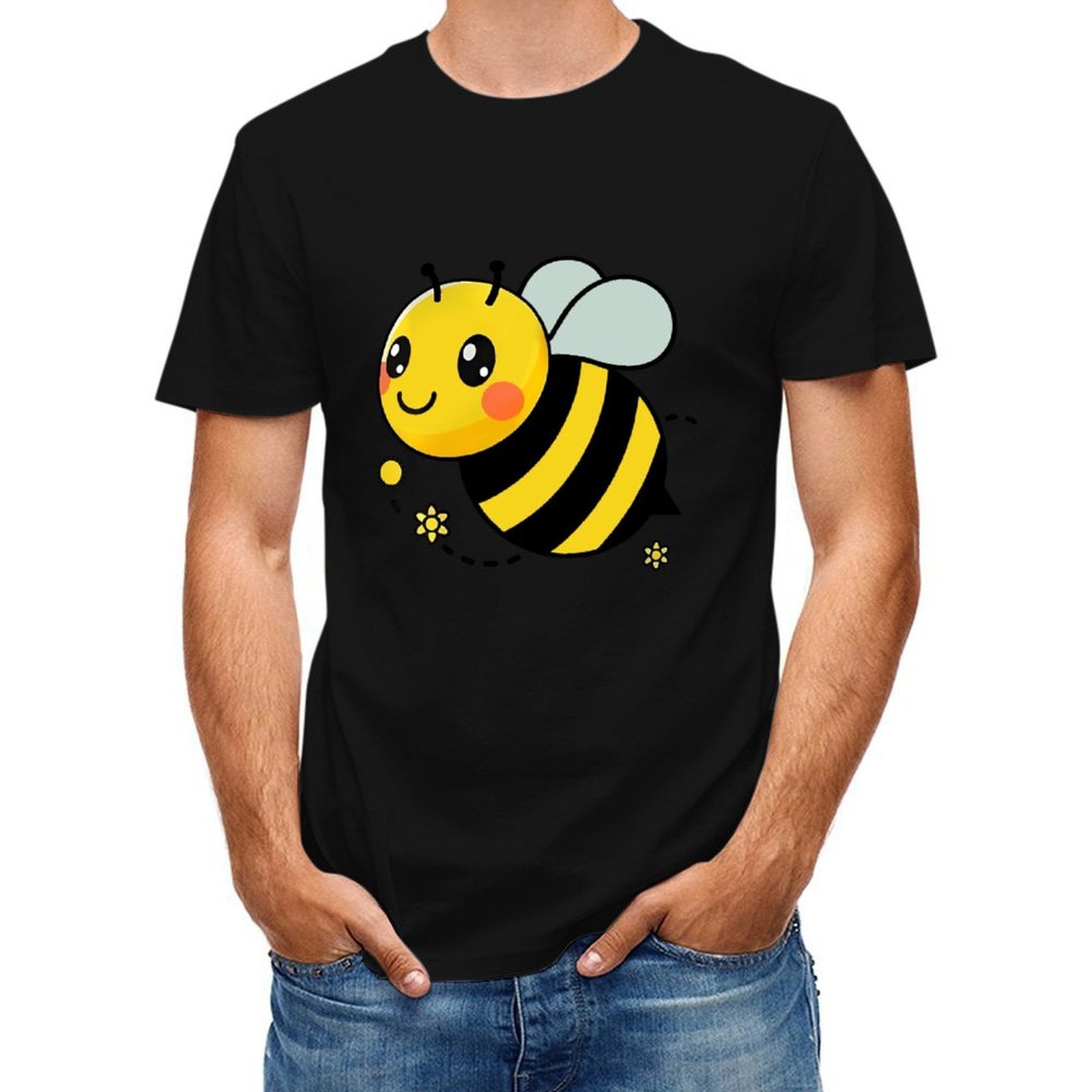 Inkmay Casual Cotton T-shirt Cute Bee With Yellow Black Stripes Unisex T-shirtEssential SoftTouch T-Shirt