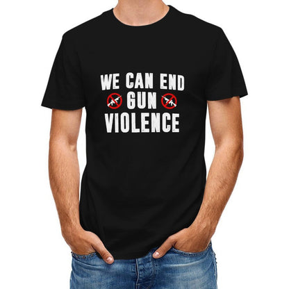 Inkmay Casual  Cotton T-shirt We Can End Gun Violence Unisex T-shirtActive Easy-Care T-Shirt