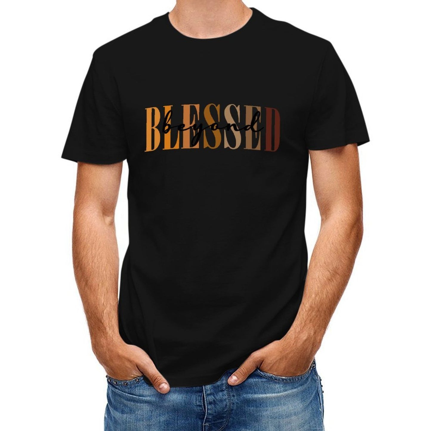 Inkmay Casual Cotton T-shirt Abstract Art With Warm Colors Unisex T-shirtHeat-Transfer Outdoor T-Shirt