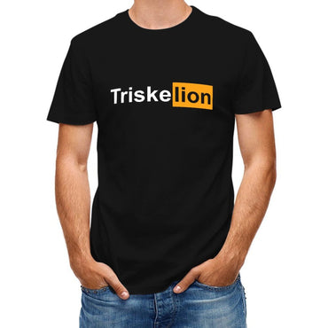 Inkmay Casual Cotton T-shirt Abstract Orange And White Design Unisex T-shirtEasy-Care Clean T-Shirt