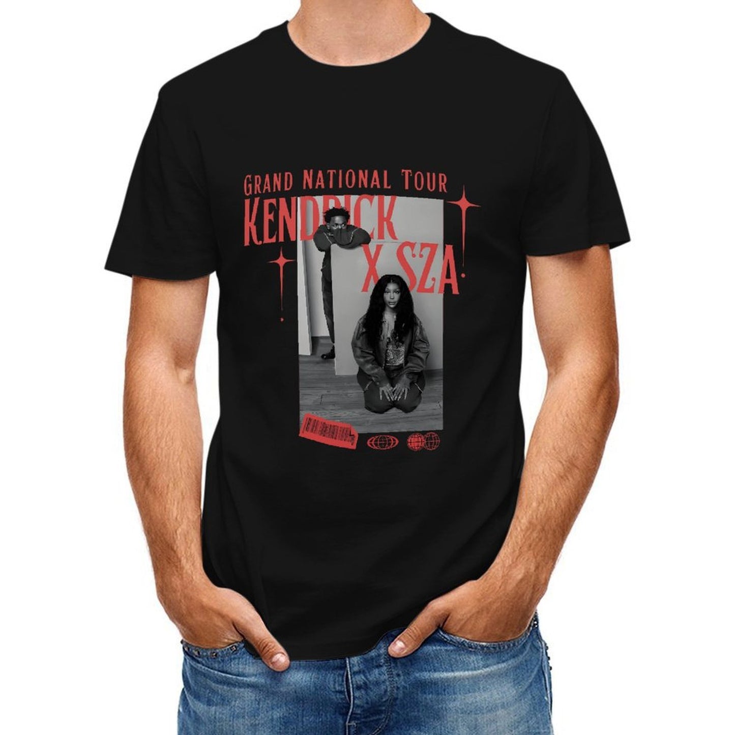 Inkmay Casual Cotton T-shirt Drick X Sza Collaboration Poster Art Unisex T-shirt