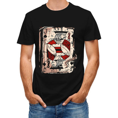 Inkmay Casual Cotton T-shirt Card Design With Red Crosses Unisex T-shirtHeritage Fitted T-Shirt