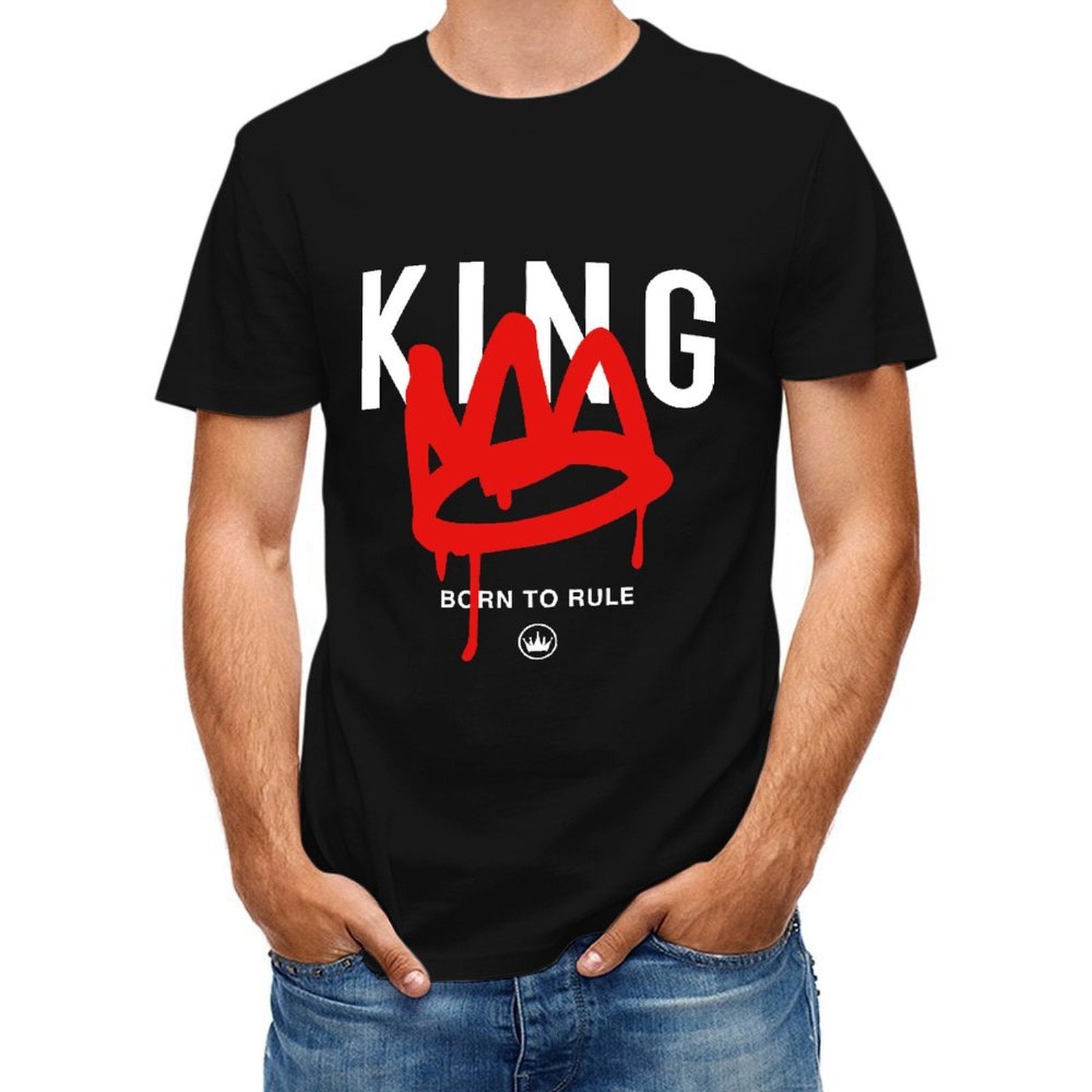Inkmay Casual Cotton T-shirt Red Abstract Flame Design Art Print Unisex T-shirtEverydayTee Edition T-Shirt
