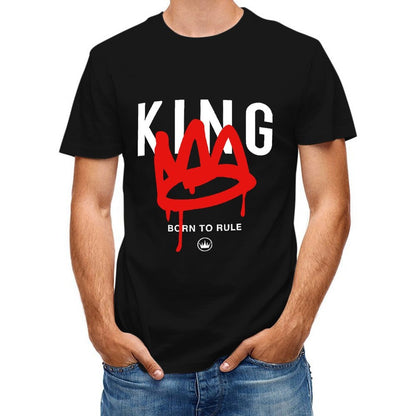 Inkmay Casual Cotton T-shirt Red Abstract Flame Design Art Print Unisex T-shirtEverydayTee Edition T-Shirt