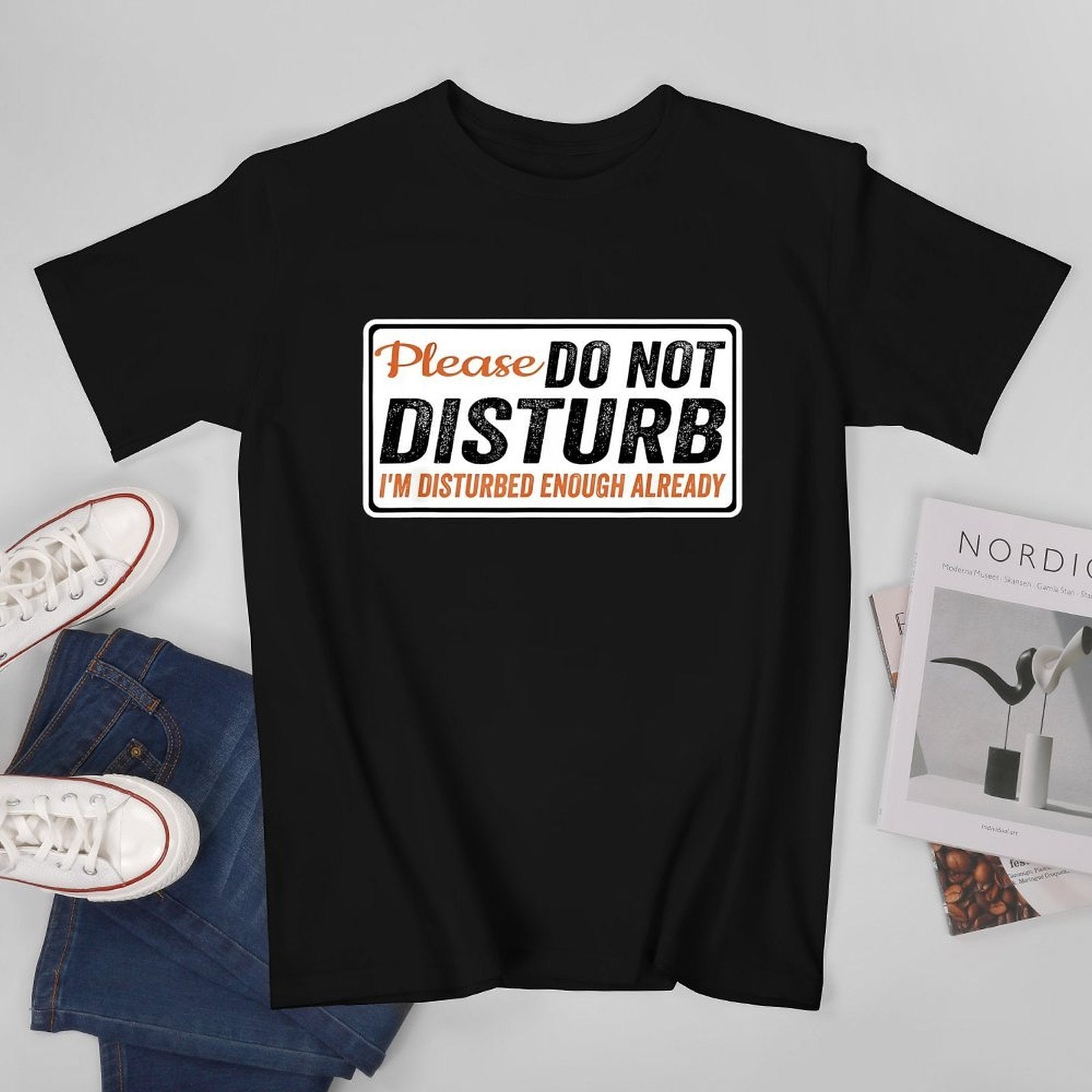 Inkmay Casual  Cotton T-shirt Please Do Not Disturb I Unisex T-shirtSimpleFit StreetFit T-Shirt