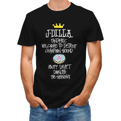Inkmay Casual Cotton T-shirt Donut With Pink Logo Sprinkles Unisex T-shirtLogo-Ready Daily T-Shirt