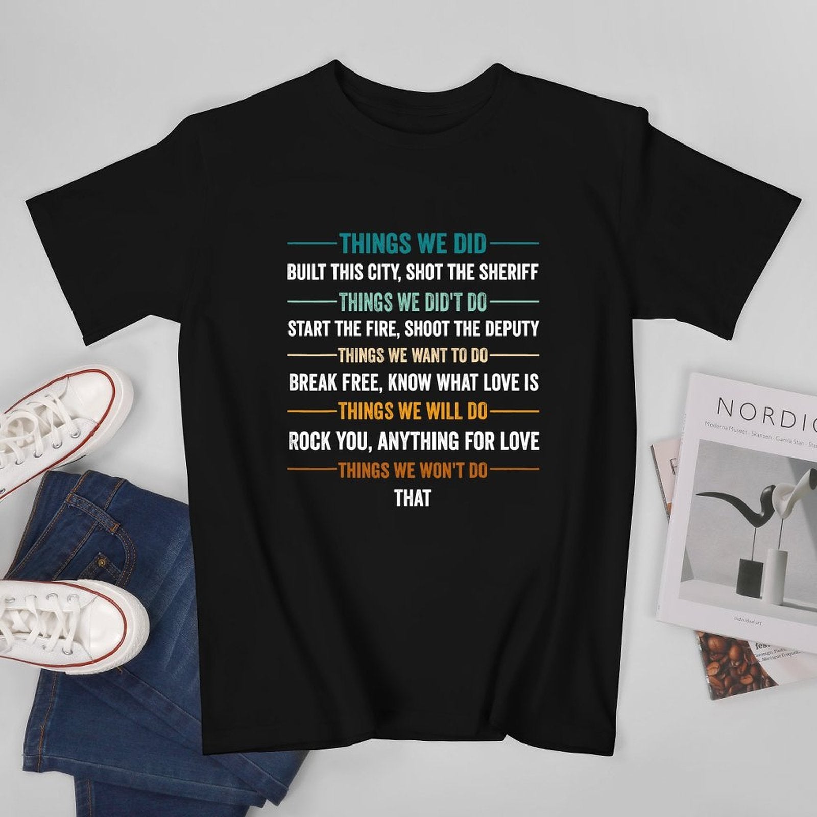Inkmay Casual  Cotton T-shirt Abstract Horizontal Stripes With Torn Edges Unisex T-shirtClassic Comfort T-Shirt