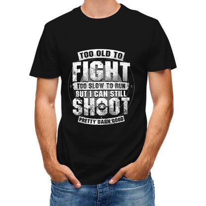 Inkmay Casual  Cotton T-shirt Too Old To Fight Too Unisex T-shirtSeamless Solid T-Shirt