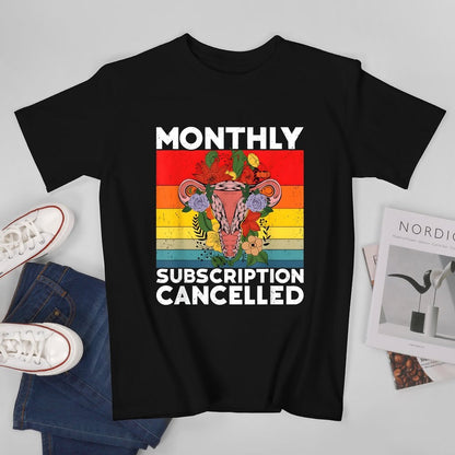 Inkmay Casual  Cotton T-shirt Monthly Subscription Cancelled With Floral Design Unisex T-shirtFresh Eco-Conscious T-Shirt