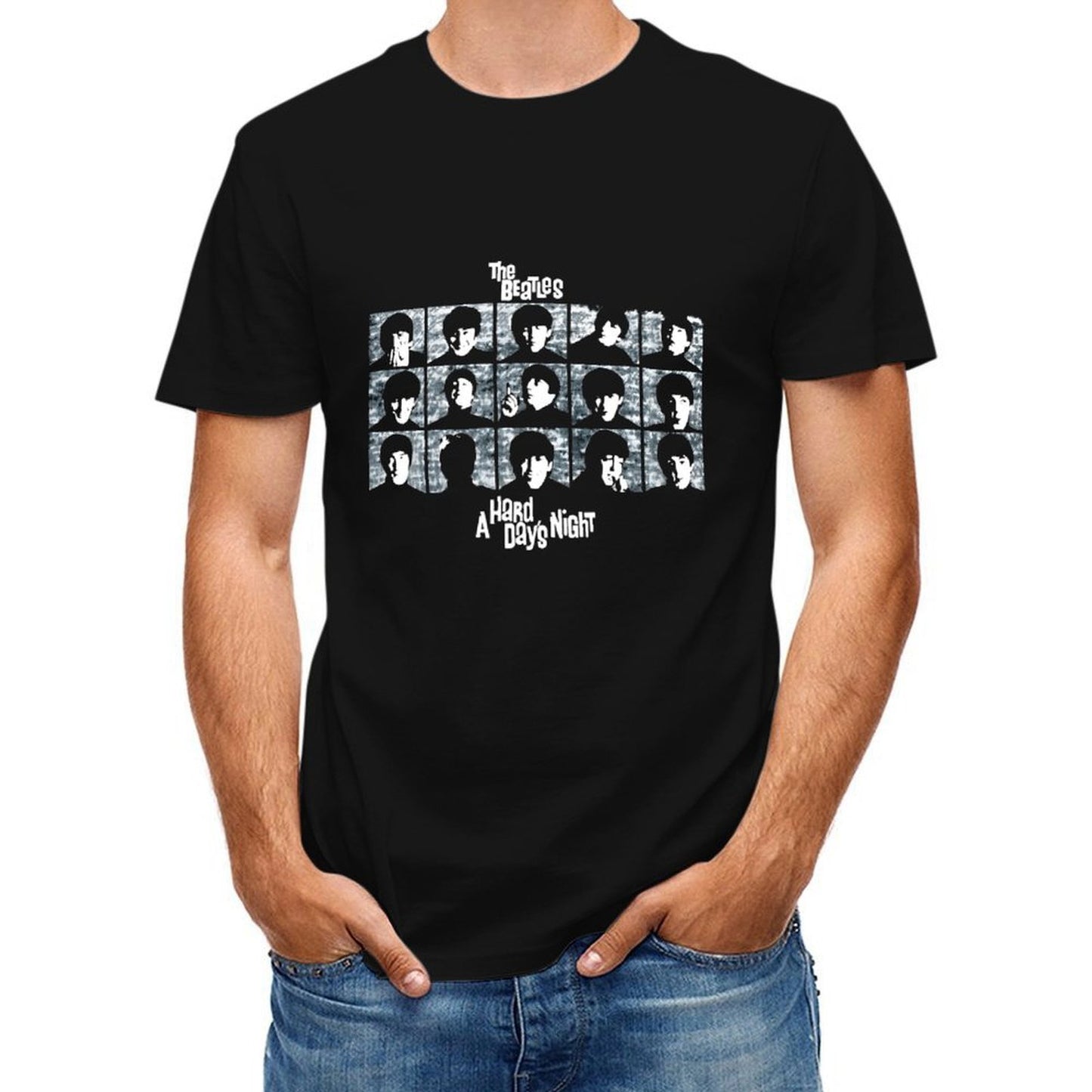 Inkmay Casual Cotton T-shirt Abstract Faces On Grid Background Art Unisex T-shirtComfortLine Studio T-Shirt