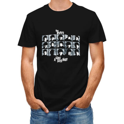 Inkmay Casual Cotton T-shirt Abstract Faces On Grid Background Art Unisex T-shirtComfortLine Studio T-Shirt